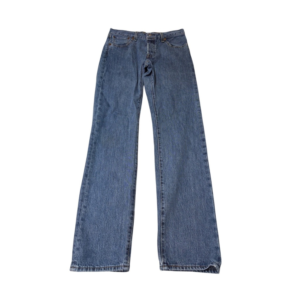 Levis 501 Original Fit Jeans Mens W29 L32 Medium Wash Blue Button Fly Straight